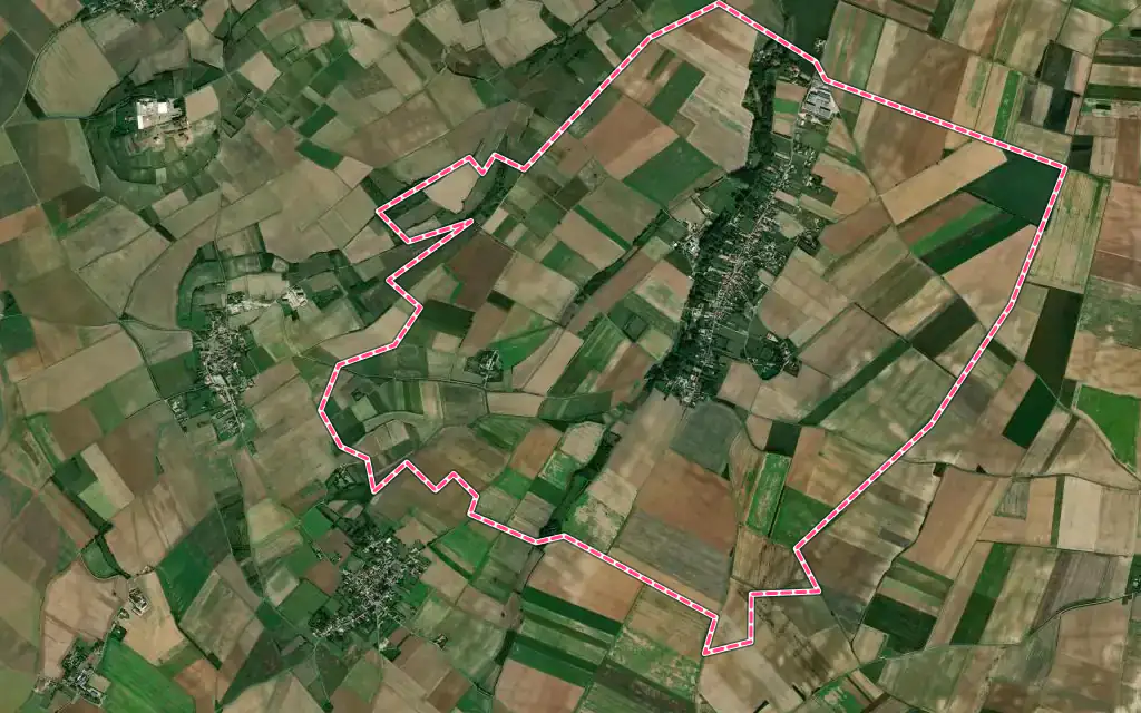 Vue satellite de Maisonneuve avec ses contours administratifs