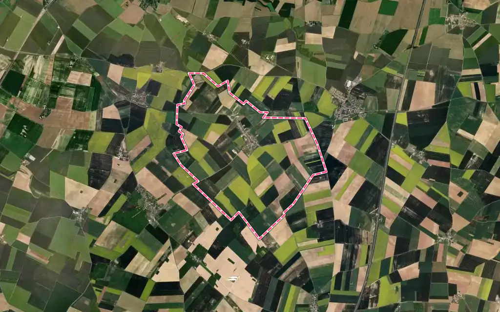 Vue satellite de Maisons avec ses contours administratifs
