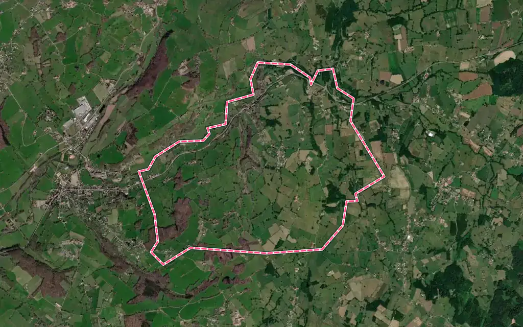 Vue satellite de Maizilly avec ses contours administratifs