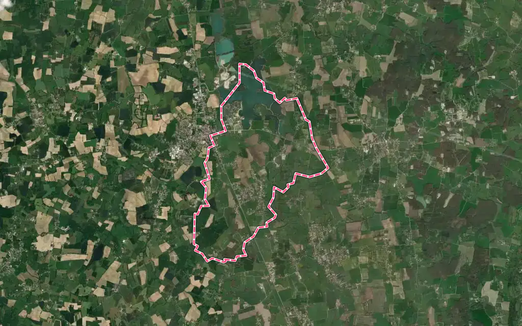 Vue satellite de Malafretaz avec ses contours administratifs