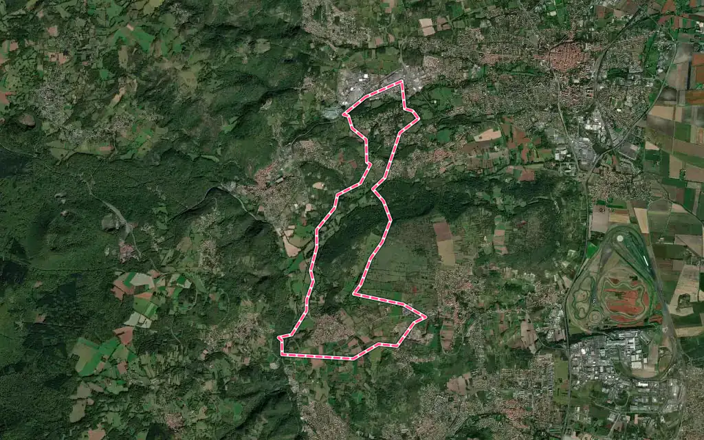 Vue satellite de Malauzat avec ses contours administratifs