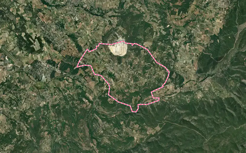 Vue satellite de Malemort-du-Comtat avec ses contours administratifs
