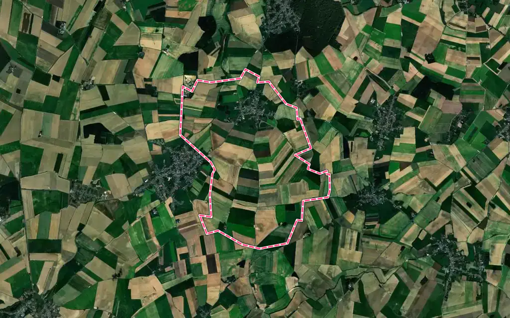 Vue satellite de Malincourt avec ses contours administratifs