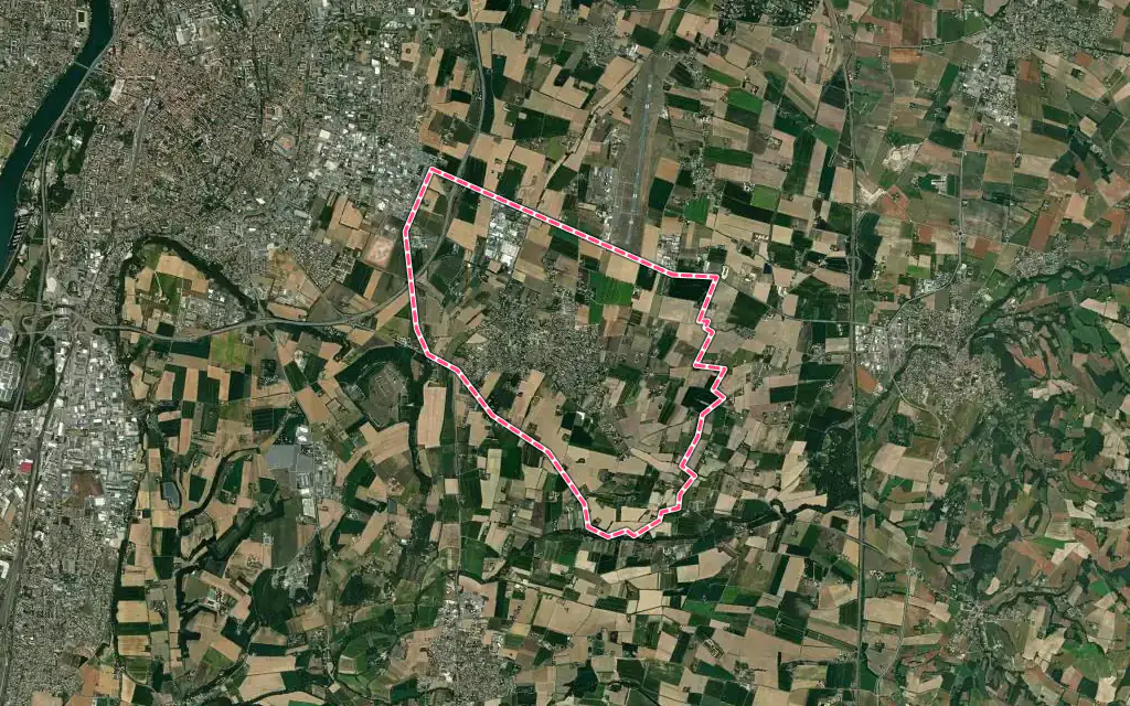 Vue satellite de Malissard avec ses contours administratifs