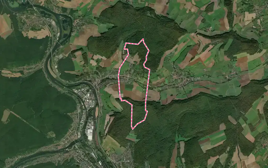 Vue satellite de Malleloy avec ses contours administratifs