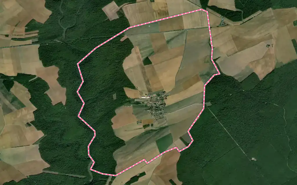 Vue satellite de Mamey avec ses contours administratifs