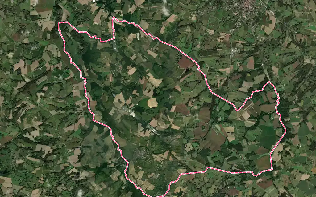 Vue satellite de Manciet avec ses contours administratifs