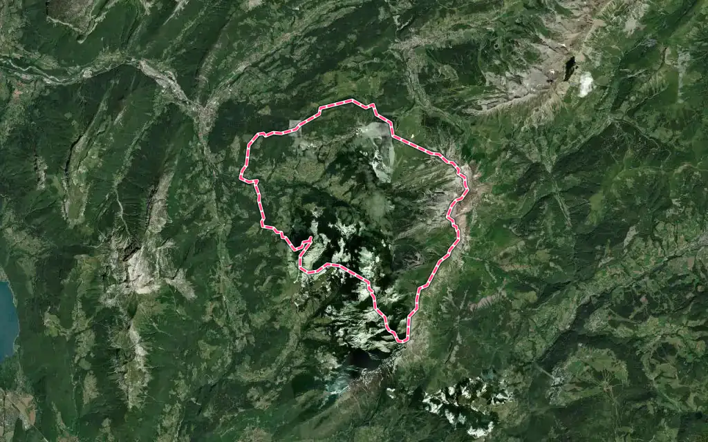 Vue satellite de Manigod avec ses contours administratifs