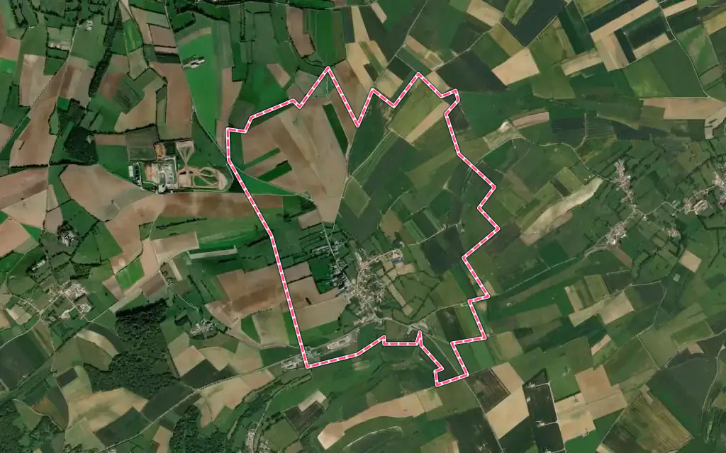 Vue satellite de Maninghem avec ses contours administratifs