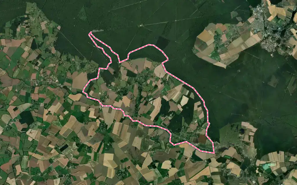 Vue satellite de Manou avec ses contours administratifs
