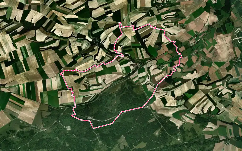 Vue satellite de Manre avec ses contours administratifs