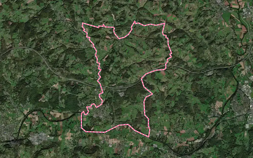 Vue satellite de Mansac avec ses contours administratifs