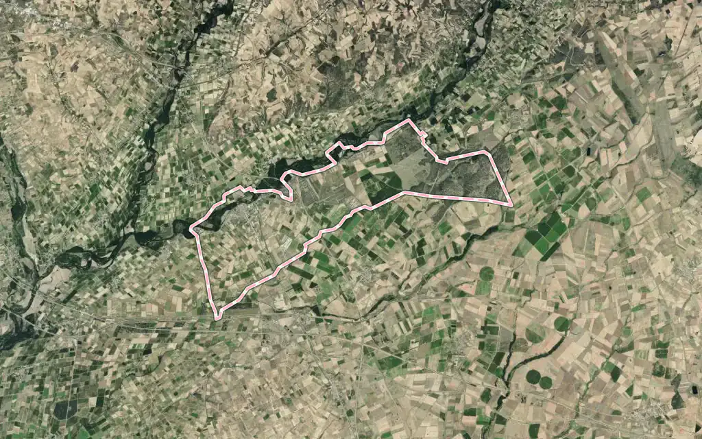 Vista satélite de Mansilla de las Mulas con su contorno administrativo