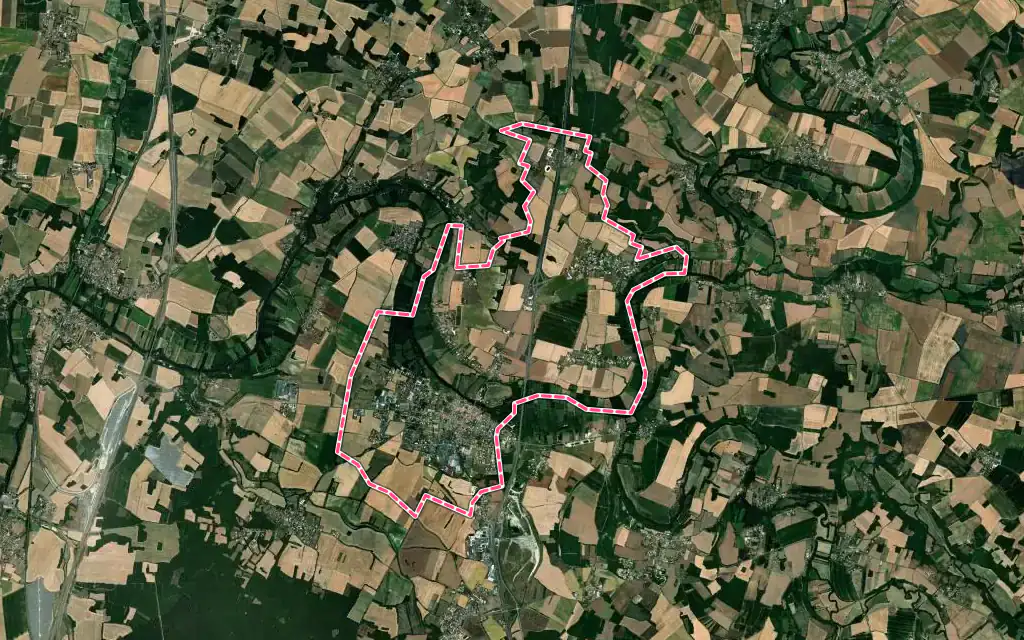 Vue satellite de Mansle-les-Fontaines avec ses contours administratifs