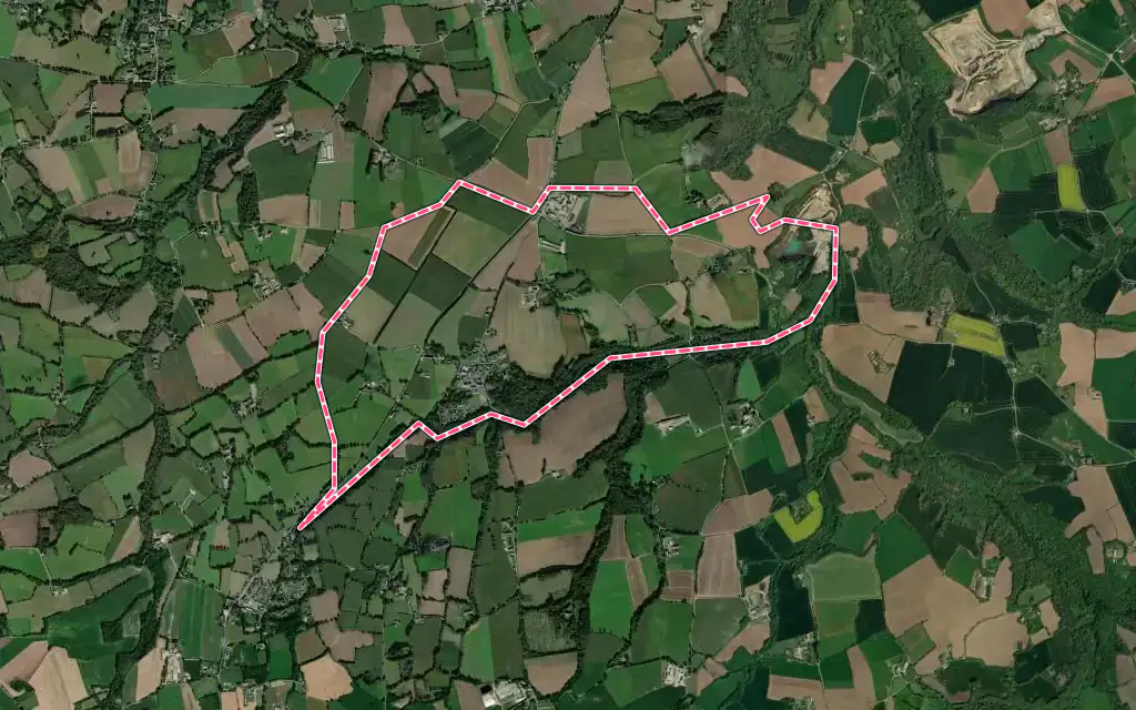 Vue satellite de Mantallot avec ses contours administratifs