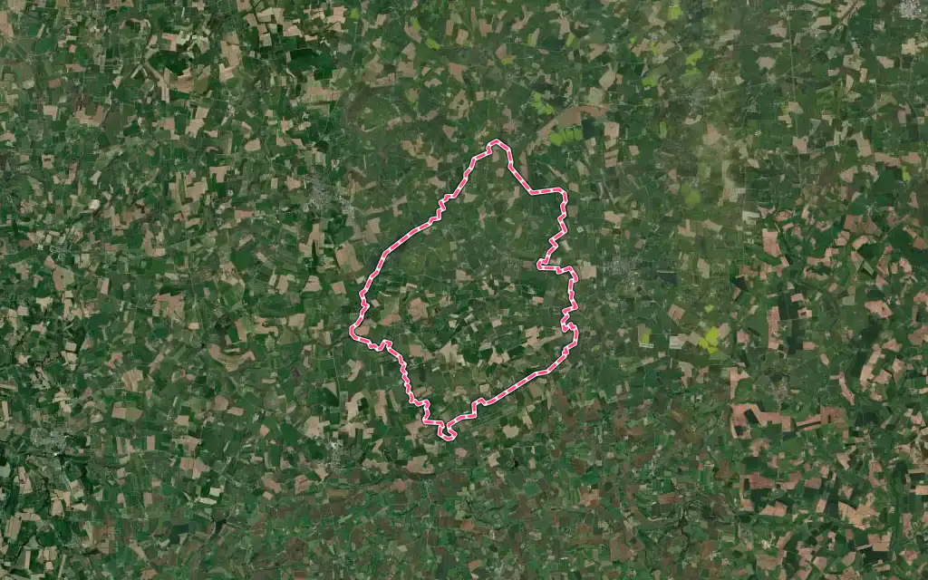 Vue satellite de Mantilly avec ses contours administratifs
