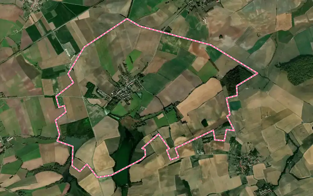 Vue satellite de Many avec ses contours administratifs
