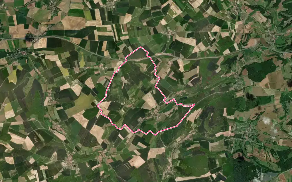Vue satellite de Marange-Zondrange avec ses contours administratifs