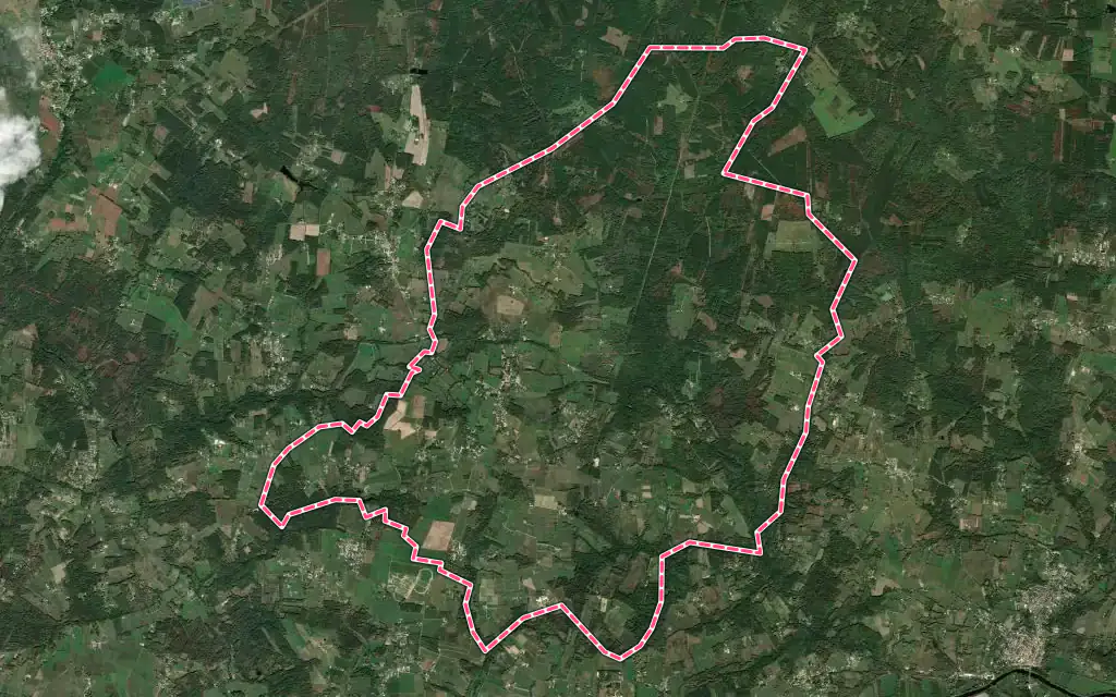 Vue satellite de Maransin avec ses contours administratifs