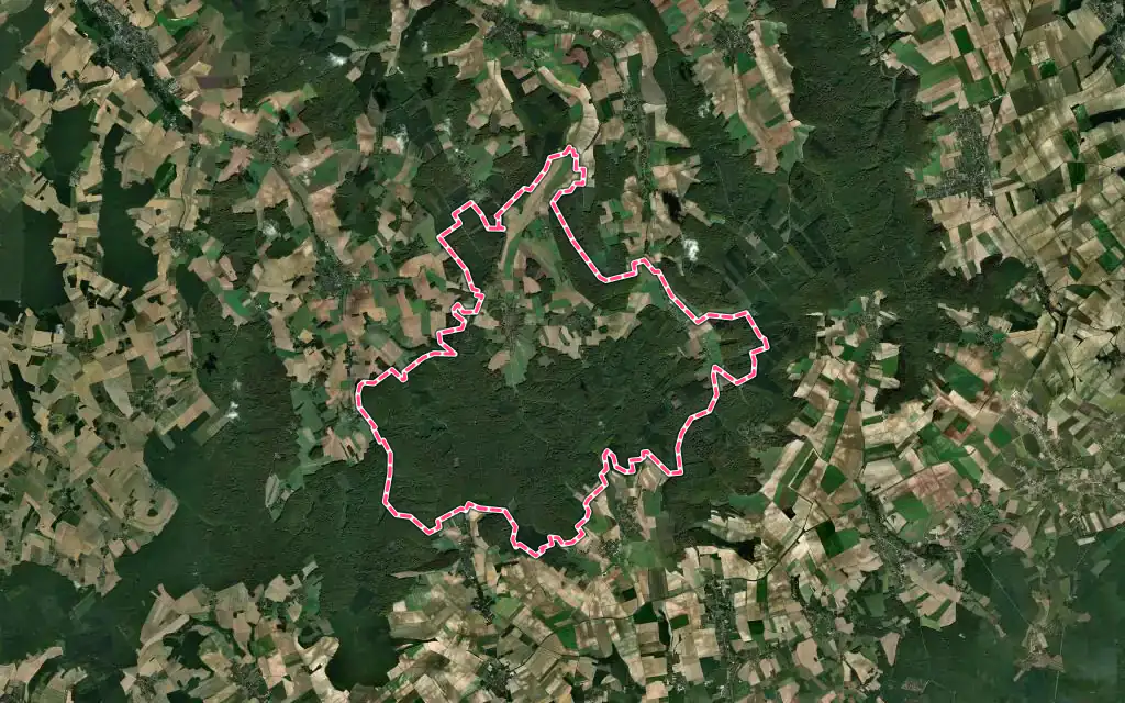 Vue satellite de Maraye-en-Othe avec ses contours administratifs
