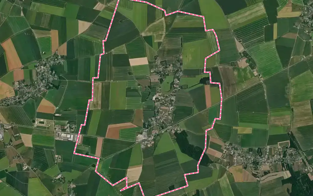 Vue satellite de Marbeuf avec ses contours administratifs