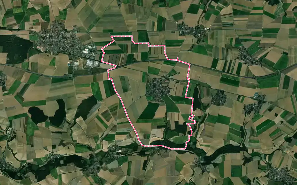 Vue satellite de Marcelcave avec ses contours administratifs