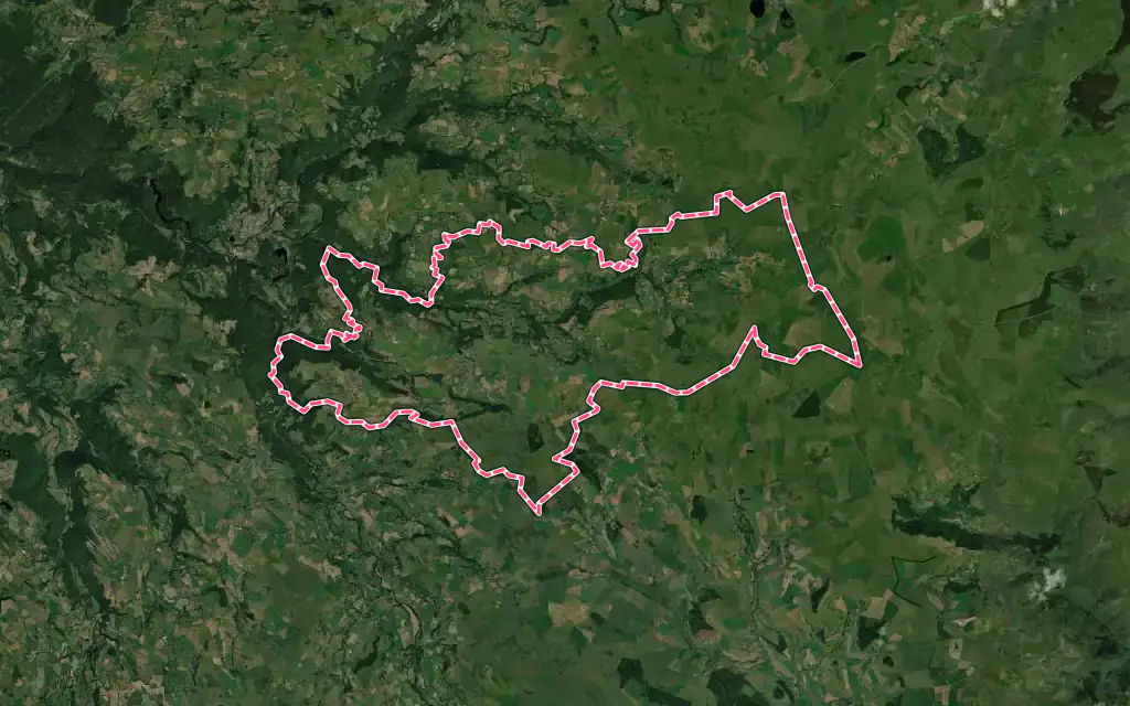 Vue satellite de Marcenat avec ses contours administratifs