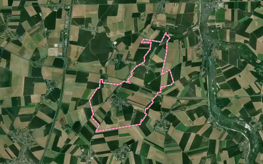 Vue satellite de Marchélepot-Misery avec ses contours administratifs