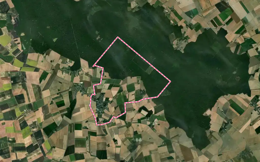 Vue satellite de Marchenoir avec ses contours administratifs