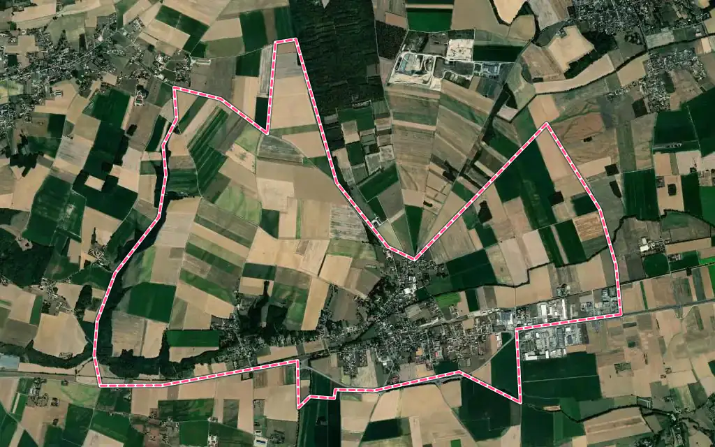 Vue satellite de Marcilloles avec ses contours administratifs