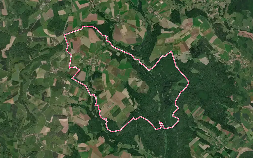 Vue satellite de Marcilly-en-Bassigny avec ses contours administratifs