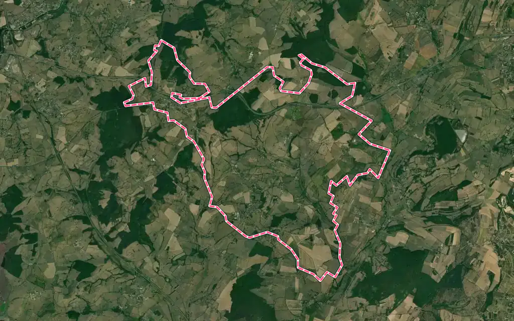 Vue satellite de Marcilly-lès-Buxy avec ses contours administratifs