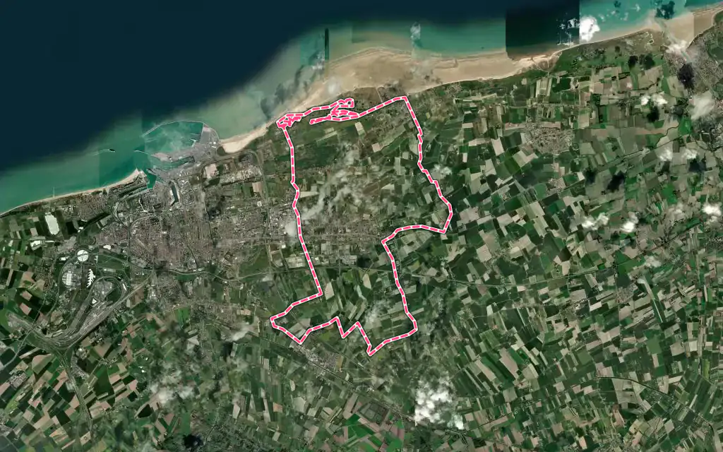 Vue satellite de Marck avec ses contours administratifs