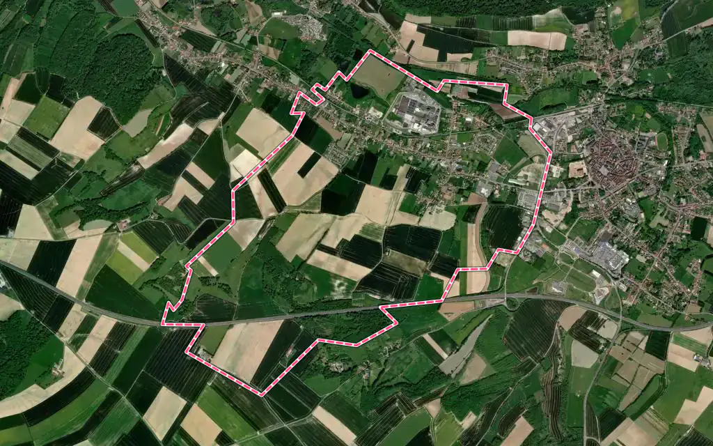 Vue satellite de Marconnelle avec ses contours administratifs