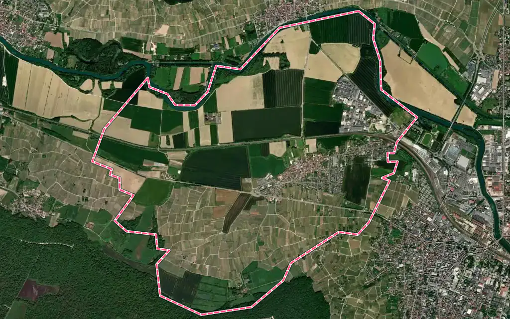 Vue satellite de Mardeuil avec ses contours administratifs