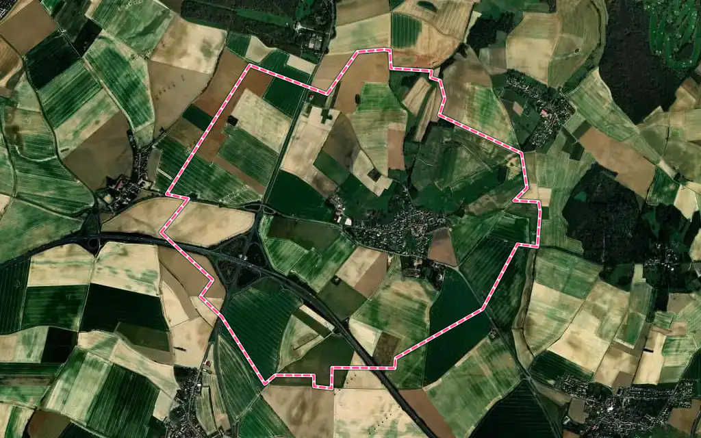 Vue satellite de Mareil-en-France avec ses contours administratifs