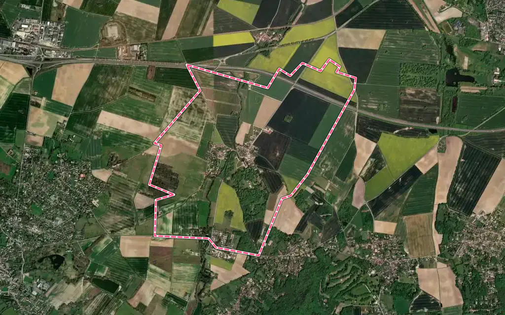 Vue satellite de Mareil-le-Guyon avec ses contours administratifs