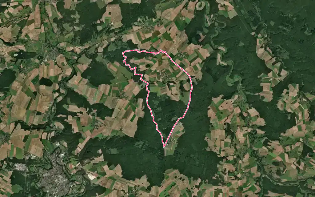 Vue satellite de Mareilles avec ses contours administratifs