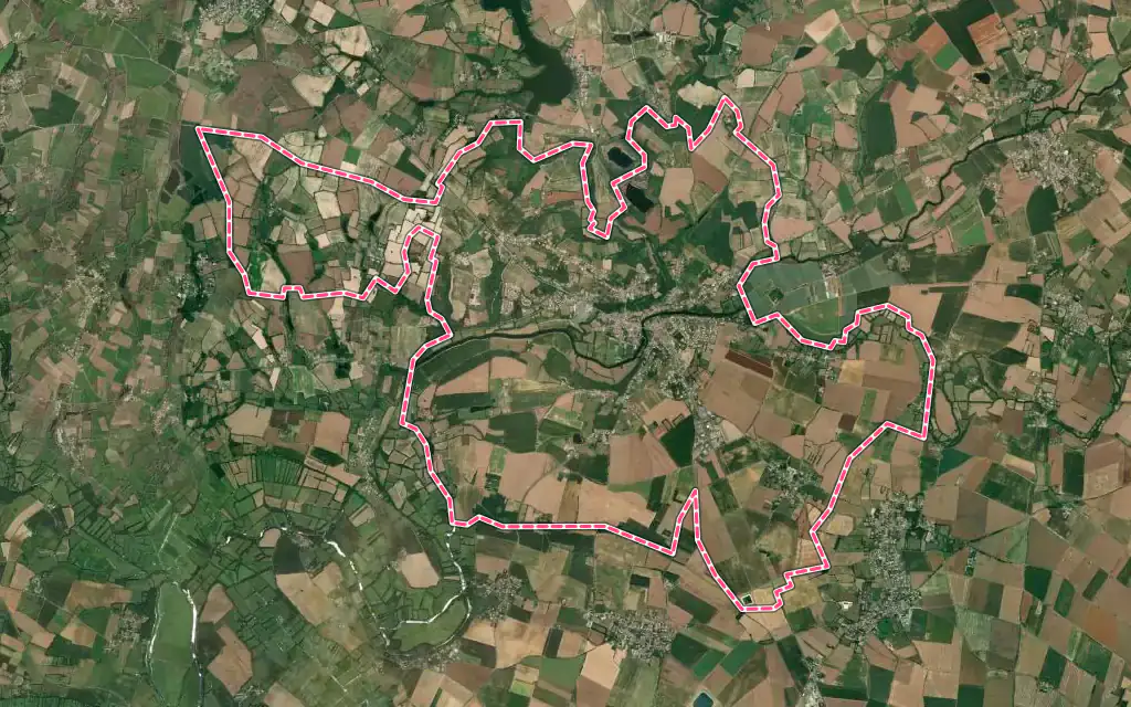 Vue satellite de Mareuil-sur-Lay-Dissais avec ses contours administratifs