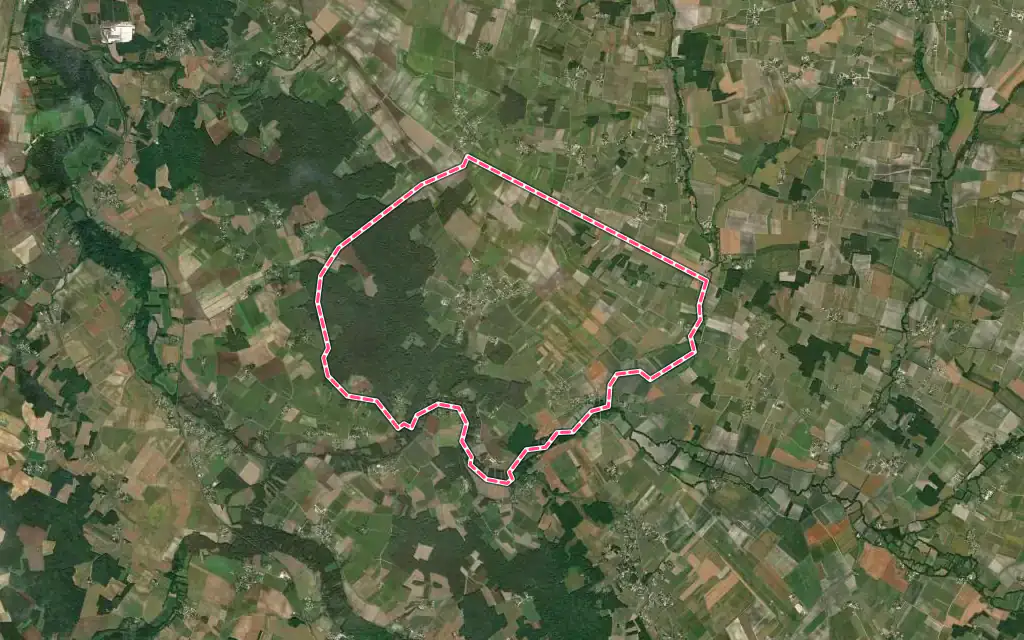 Vue satellite de Marignac avec ses contours administratifs