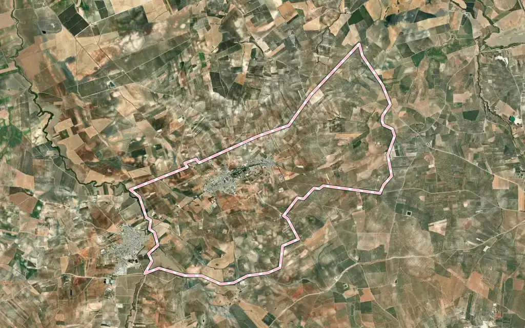Vista satélite de Marinaleda con su contorno administrativo