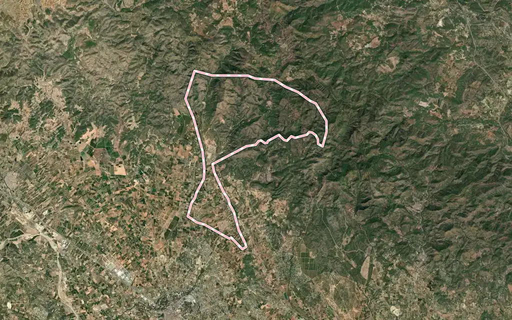 Vista satélite de Marines con su contorno administrativo
