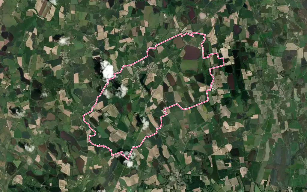 Vue satellite de Marlieux avec ses contours administratifs
