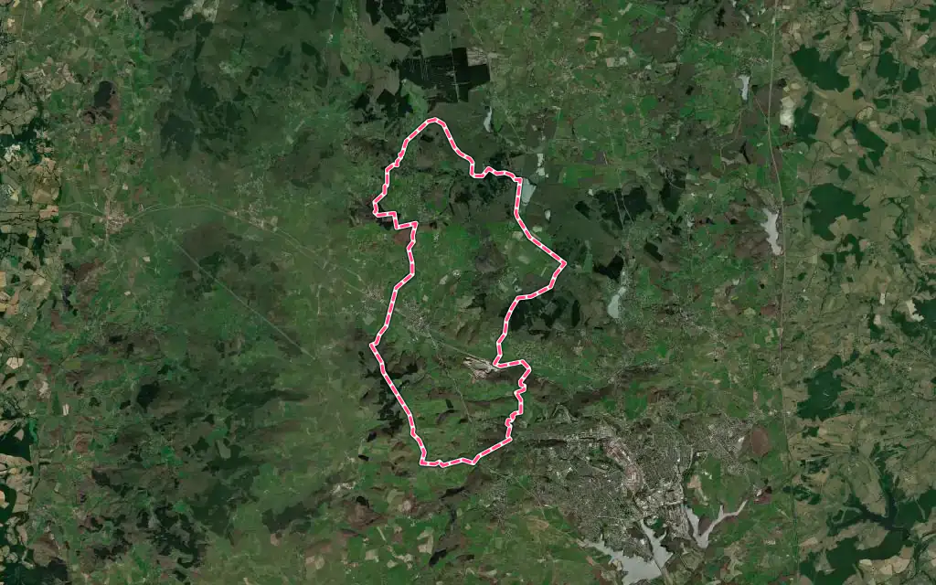Vue satellite de Marmagne avec ses contours administratifs