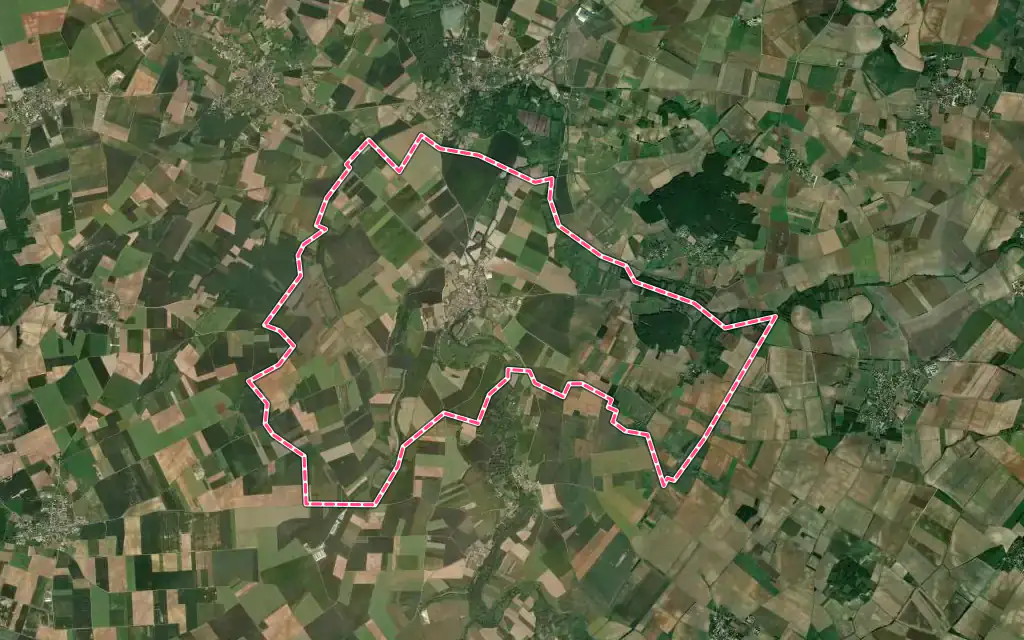Vue satellite de Marnes avec ses contours administratifs