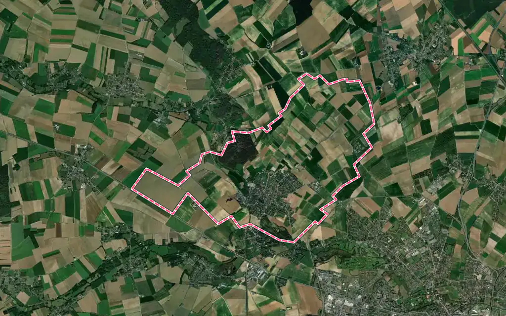 Vue satellite de Marœuil avec ses contours administratifs