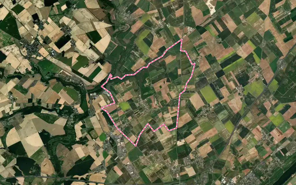 Vue satellite de Marolles avec ses contours administratifs