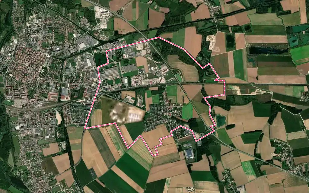 Vue satellite de Marolles avec ses contours administratifs