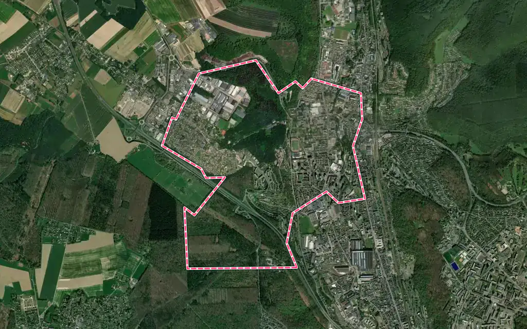 Vue satellite de Maromme avec ses contours administratifs