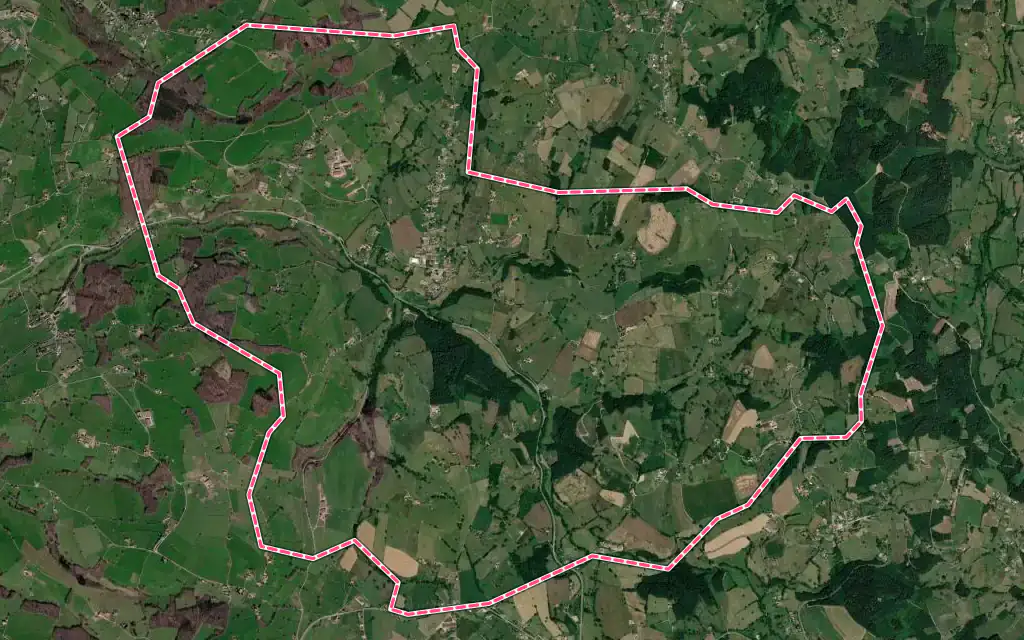 Vue satellite de Mars avec ses contours administratifs
